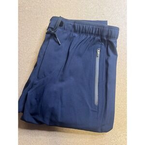 Paskho Mens Technical Travel Pants Navy Blue Stretch Drawstring Size M $89